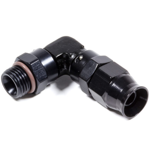 Hose Fitting #6 90 Deg to #6 ORB PTFE Black