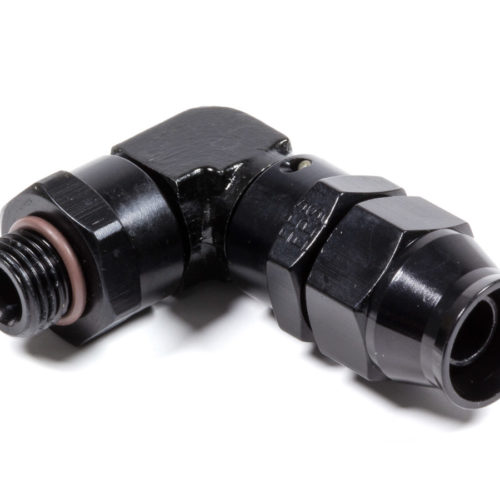 Hose Fitting #8 90 Deg to #6 ORB PTFE Black
