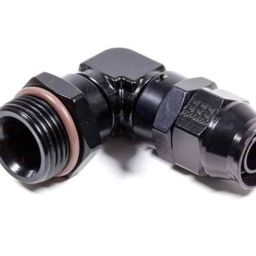 Hose Fitting #10 90 Deg to #12 ORB PTFE Black