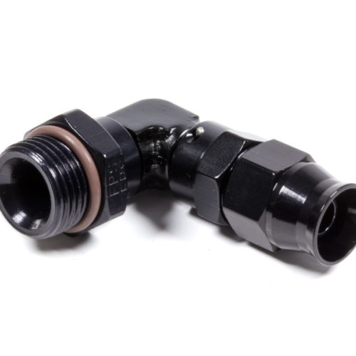 Hose Fitting #6 90 Deg to #8 ORB PTFE Black