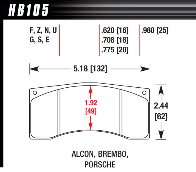 Motorsports Brake Pads Porsche DTC-60