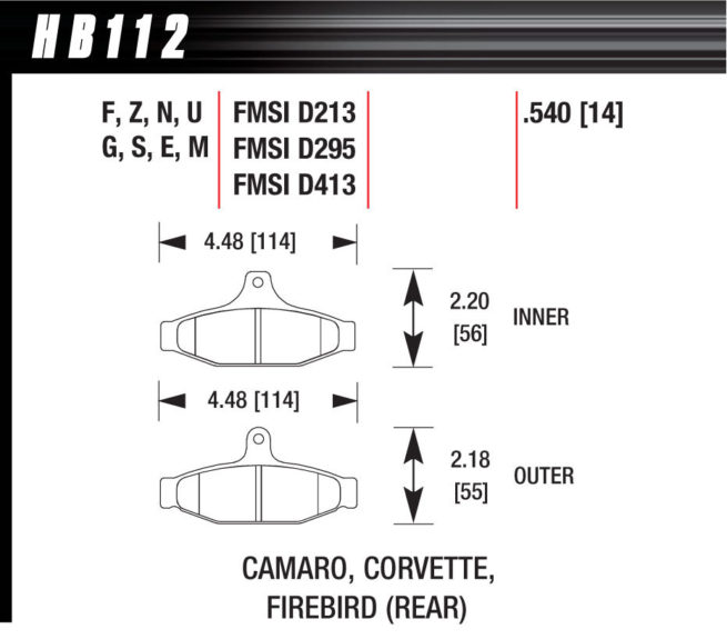 Brake Pads Blue 9012 Camaro