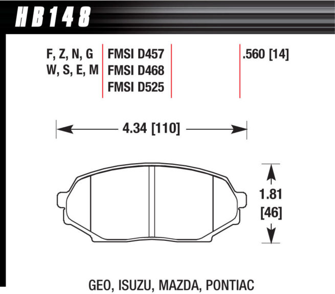 Street Brake Pads Front Miata HPS