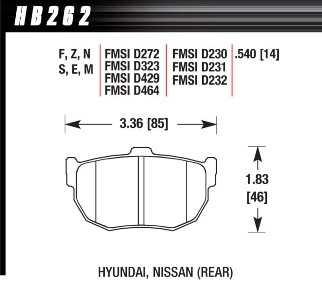 Street Brake Pads Rear Nissan HPS