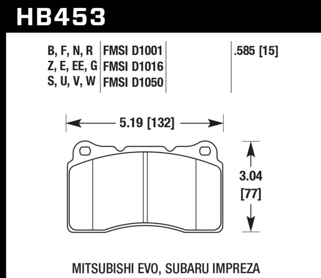 Street Brake Pads Front EVO / Impreza HPS 5.0