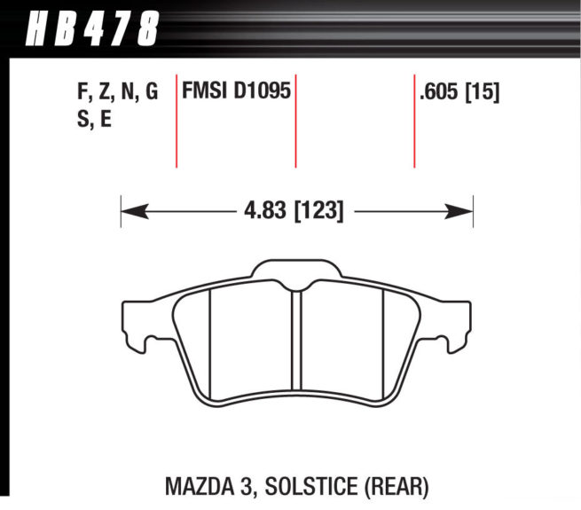 Street Brake Pads Rear Mazda 3 HPS