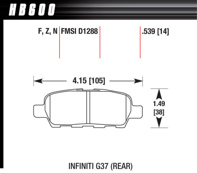 Street Brake Pads Rear Infiniti G37 HPS