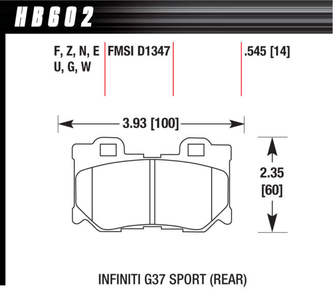 Street Brake Pads Rear Infiniti G37 Per Ceramic