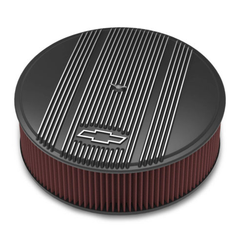 14 x 4 Air Cleaner Finned Bowtie Black