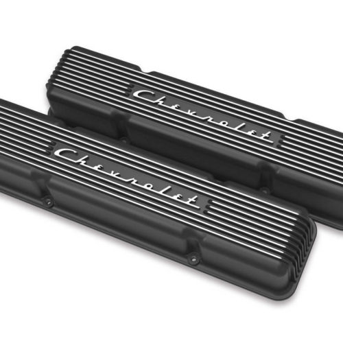 SBC Valve Covers Finned Vintage Series Black