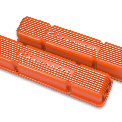 SBC Valve Covers Finned Vintage Series Orange