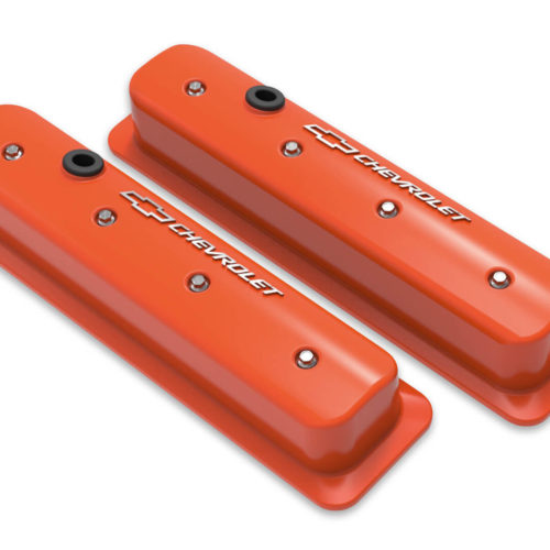 SBC Muscle Car Valve Covers w/Holes Orange