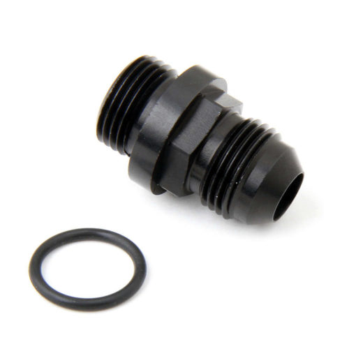 Fuel Inlet Fitting Short 8an to 8 ORB Black