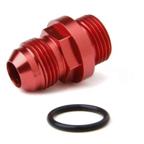 Fuel Inlet Fitting Short 8an to 8 ORB Red