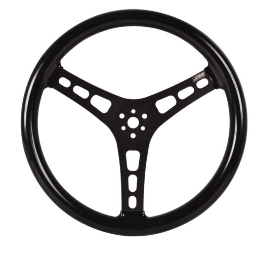Steering Wheel 15in Blk Dished Rubber Coated