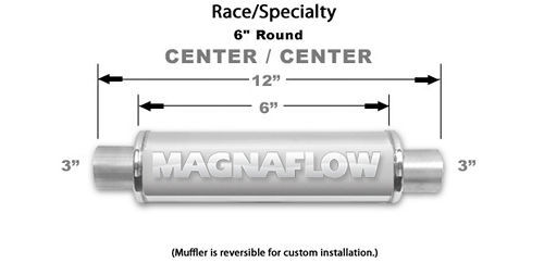 Stainless Muffler 3in Center In/Out