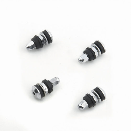 Chrome Tire Valves (4pk) Short Screw-On Mount