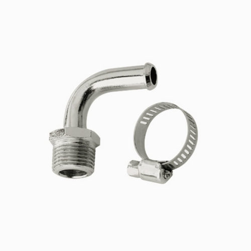 3/8in NPT 90deg Chrome Hose Fitting To 3/8in Ho