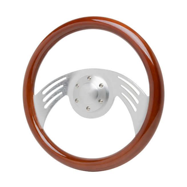 14in Aluminum Wooden Steering Wheel