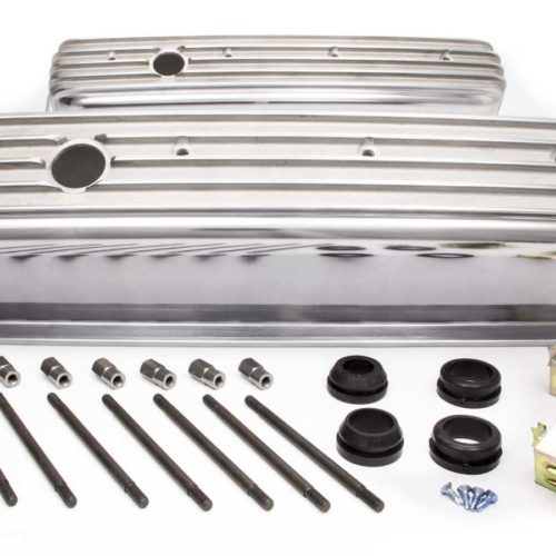 SBC Alum Finned Tall Center Bolt V/C Polished
