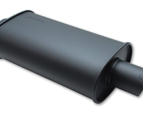 STREETPOWER FLAT BLACK O val Muffler 2.25in inlet