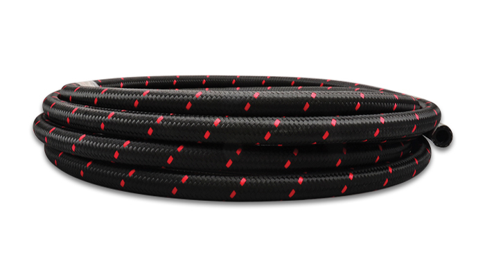 Vibrant -4 AN Black Nylon Braided Flex Hose w/ PTFE liner (10FT long) main image 1