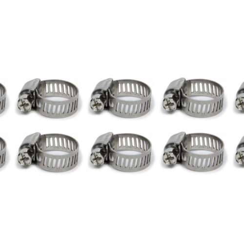 S.S. Worm Gear Clamps .75in to 1.50in 10 Pack
