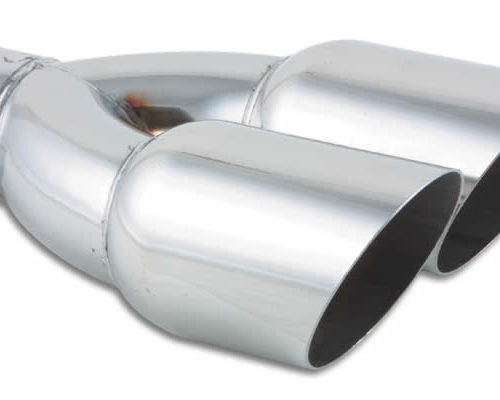 Dual 3.5in Round Stainle ss Steel Tips Single Wal