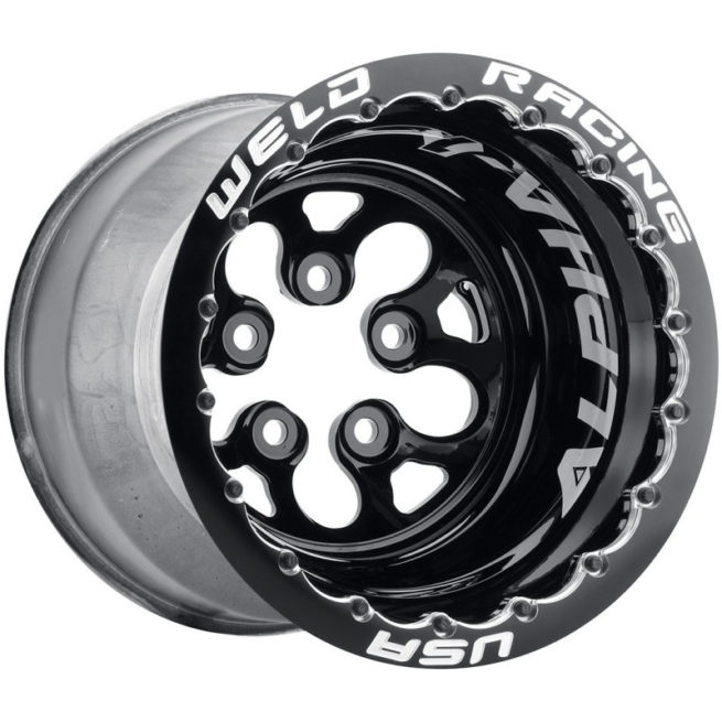 15x12 Blk Alpha-1 Wheel 5x4.5BP 4in BS Blk DBL