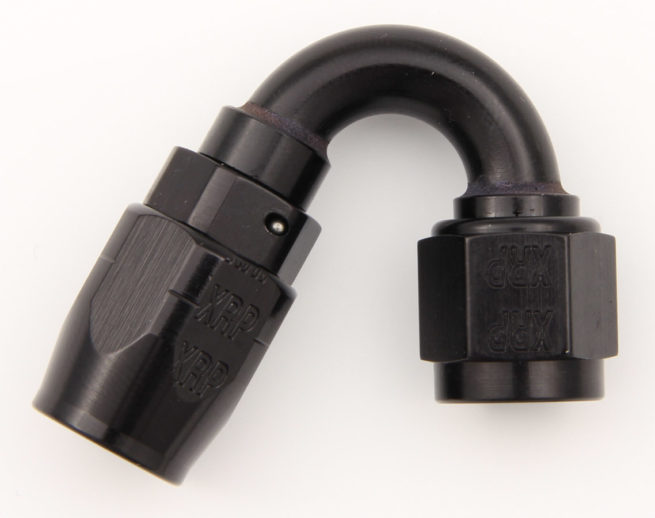 #12 150 Deg Dbl Swivel Hose End Black