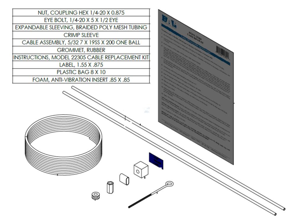 BAL RV Accu-Slide Slide Out Cable Repair Kit 22305 - Image 2