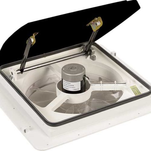 MAXXFAN Plus Roof Vent W/ 12V Fan, Thermostat, & Remote - Powered Lift - 10 Speed 00-04500K