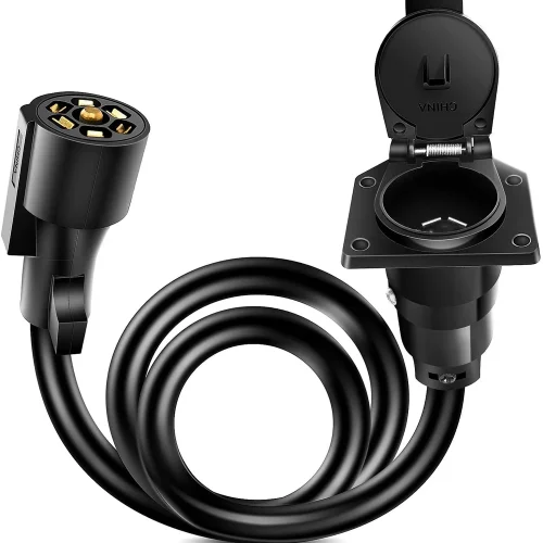 Nilight 3FT 7-Way Trailer Plug Socket Extension Cable 3 Ft.