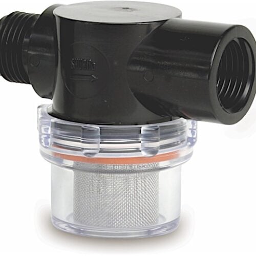 Shurflo Twist on Strainer 1/2" pipe make inlet 1/2" Pipe Outlet 255-313